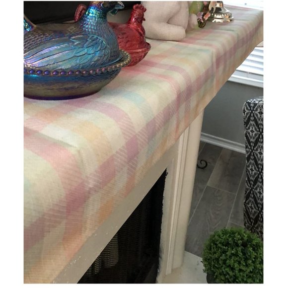 Easter Table Runner Summer Spring Decor Cottage Farmhouse Plaid Decorative Cloth - Picture 6 of 7